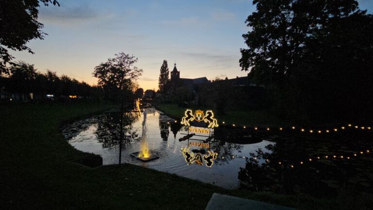 Lichtornamenten ontstoken
